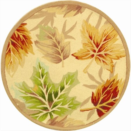 Safavieh 3 ft. x 3 ft. Round- Transitional Chelsea Ivory Hand Hooked Rug HK218A-3R